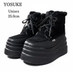 ヨースケ YOSUKE 厚底レースアップショートブーツ ブラック 25cm 美品