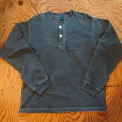 GoodOn ダークブルー ヘンリーネック 長袖カットソー