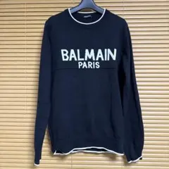 BALMAIN PARIS SWEATER IN NOIR ロゴニットセーター