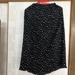 coca140黒白ドット柄プリーツスカート