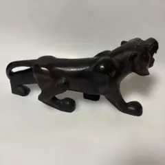 黒檀木彫り 虎 置物 縁起物