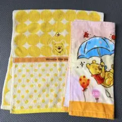 プーさん　フェイスタオルとウォッシュタオル 2枚セット
