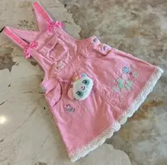 希少　メゾピアノ　ミミポポ　パンダ　コーデュロイ　ワンピース　Y2K 平成レトロ