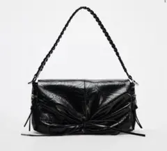 ZARA ギャザーショルダーバッグ ブラック