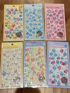ぷっくりシール　立体シール　しずくちゃん　6枚セット　②
