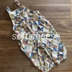 【新品タグ付き】softcheese /パッチワーク柄オーバーオール(100)