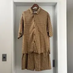 セットアップ チェック柄 半袖シャツ ハーフパンツのサムネイル