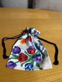 花柄　巾着袋