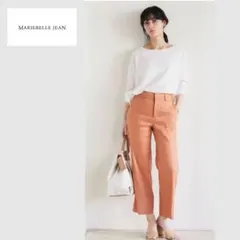 美品☆マルベリジーン リネンストレッチクロップドパンツ『24』☆のサムネイル