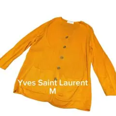 Yves Saint Laurent カーディガン　ノーカラー　　金ボタン　M