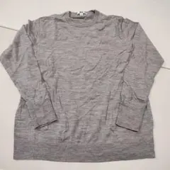 ユニクロ UNIQLO メリノクルーネックセーター グレー 美品