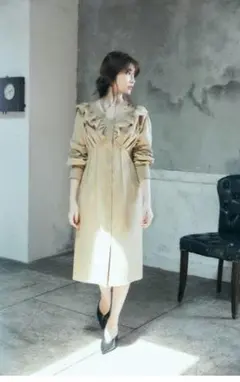 herlipto cotton twill ruffled dress