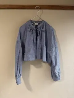 fig london blossom check リネンシャツショート丈のサムネイル