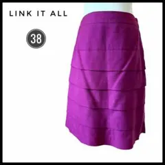 LINK IT ALL 38 ティアードスカート ピンク パープル系 日本製のサムネイル