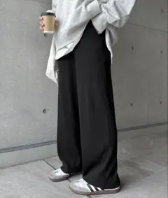 【美品】アンドミー セルフカットリブフレアパンツ 完売品 ※裾カット済み