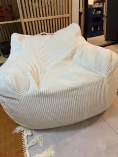 【定価5.26万円】LOOSY ビーズソファ＋オットマン Ivory たのメル便 定価5.26万円】LOOSY ビーズソファ＋オットマン Ivory たのメル便