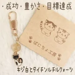 【VC.525】うちのこシリーズ　キジ白とタイチンルチルクォーツ　パワーストーン