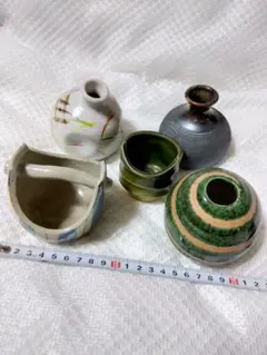 花瓶 5点セット 陶器製 フラワーベース 和風 - メルカリ