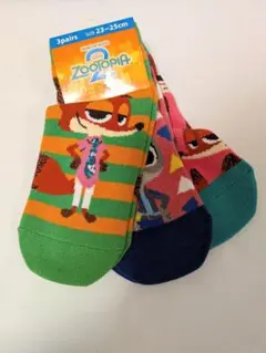 新品　ディズニー　ズートピア　レディース　靴下　ソックス　3足組