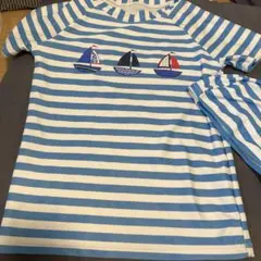 子供用　半袖ラッシュガード　キャップとセット(B)