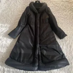 TABASA/タバサ　女優襟ショールカラー　ロングダウンコート ブラック　S相当