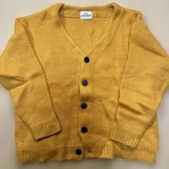 マスタード Vネック ニットカーディガン