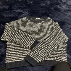 ニコアンド　ウェーブ透かしニットセーター