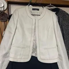 アイボリー ノーカラージャケット フォーマル