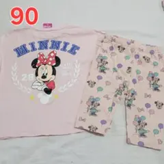 90cm　ミニー　長袖　ピンク　ロンT　トップス　ディズニー　ズボン　セット