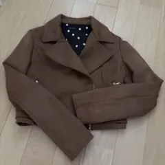 ブラウン ショート丈 スエードジャケット