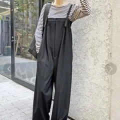 Spick&Span ベアオールインワン サロペット ブラック 38