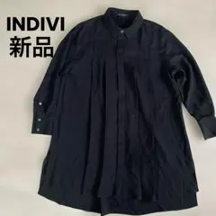 [新品] INDIVI インディヴィ　ヴァイ　シャツ　ロングプリーツ　長袖