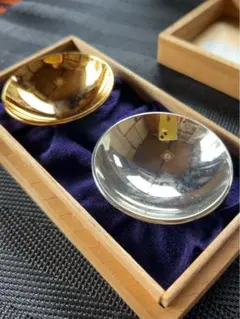 造幣局製　銀杯と金杯セット 造幣局製 SILVER 94.85g 刻印 桜紋 銀杯 純銀 大蔵大臣贈 勤続賞
