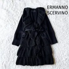 極美品 エトロ カシミヤニットロングコート ストライプ マルチカラー