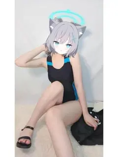 ブルアカ ホシノ 水着 コスプレ衣装+浮き輪+靴 ブルーアーカイブ