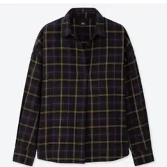 ユニクロ フランネルチェックスキッパーシャツ(長袖)