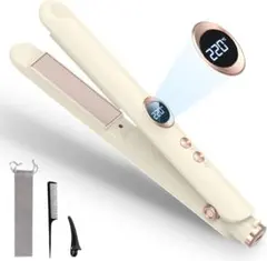 ヘアアイロン コードレス 【150℃～220℃ 8段階温度調整 デジタル表示】