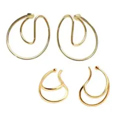 イヤーカフ 2点セット　フープ　ゴールド ピアス穴不要　シンプル　韓国アクセ