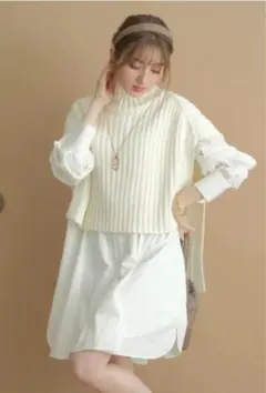 Apuweiser-riche　ベストSETシャツワンピース