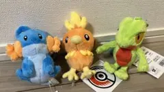ポケモンスターターズぬいぐるみキーチェーンセット　ミズゴロウ/アチャモ/キモリ
