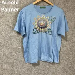 Arnold Palmer 刺繍デザイン 半袖Tシャツ ライトブルー