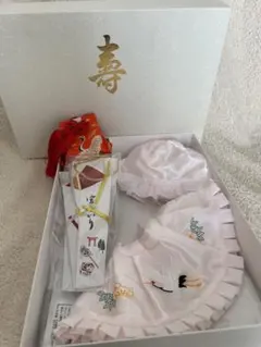 【美品】お宮参り用4点セット(女の子) 鶴刺繍付き