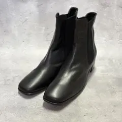 美品　マーガレットハウエル　サイドゴア　チェルシーブーツ　レザー　黒　24.5