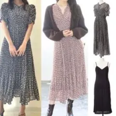 cocodeal リトルドットフラワープリーツワンピース