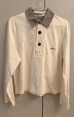 STONE ISLAND 訳あり格安長袖ポロシャツ ホワイトのサムネイル