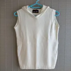 East Boy フード付きニットベスト アイボリー