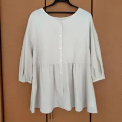 グローバルワーク お手入れラクラク フレンチリネン М チュニック