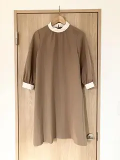 日本製 all of me ワンピース スタンドカラー