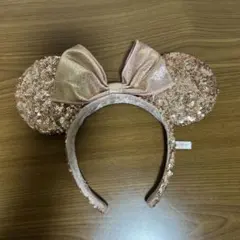 ディズニー ミニー カチューシャ スパンコール ピンクゴールド