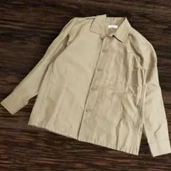 ユニクロ 【 ベージュ✨️】コットンリネンシャツジャケット メンズのサムネイル